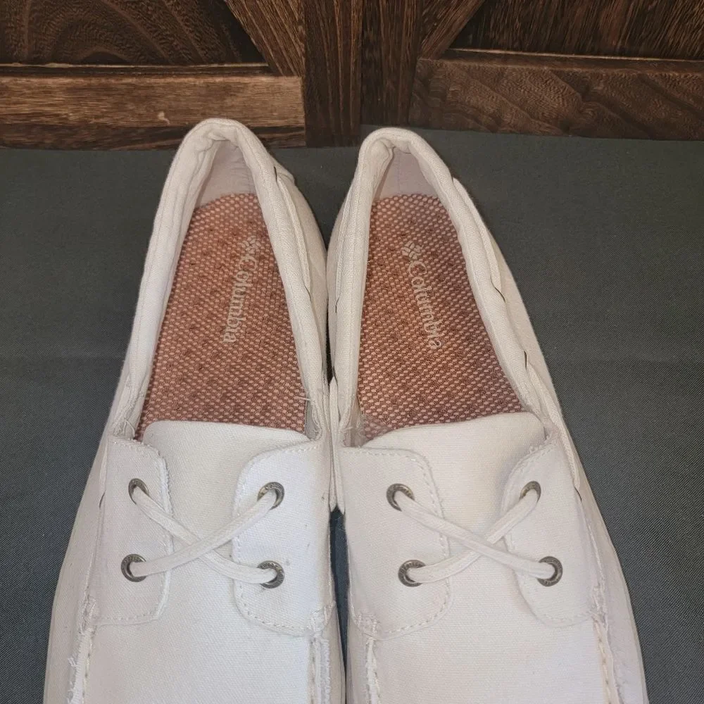 Columbia Vulc N Vent Boater Topsider Lace Shoes Seaside White Men's Size 14